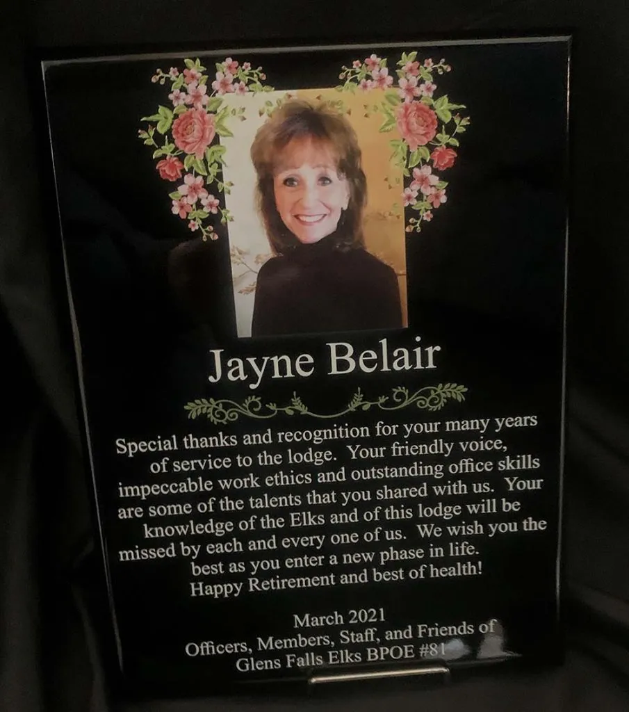 Thank you plaque