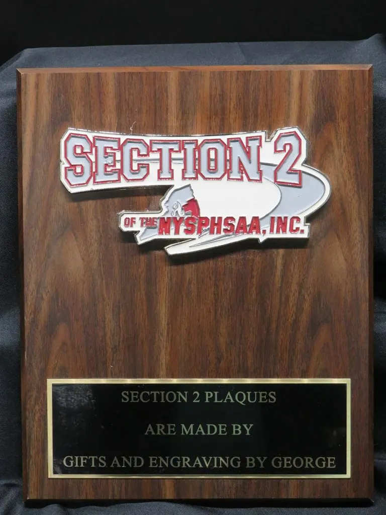 High school sports award plaque