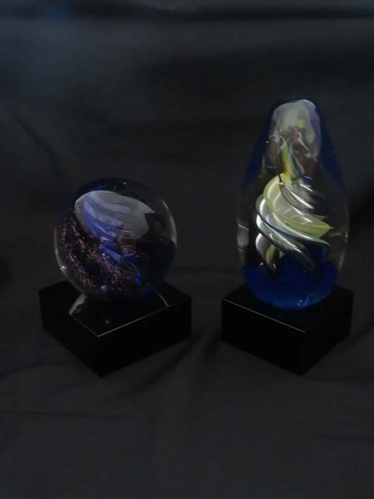small glass orbs